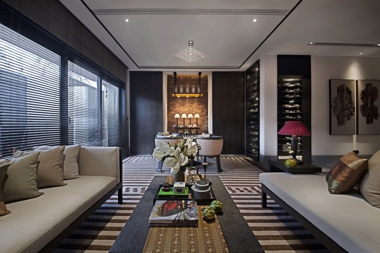 重庆知名地产悦湾350平复式样板房室内设计CAD施工图+设计方案+效果图-205