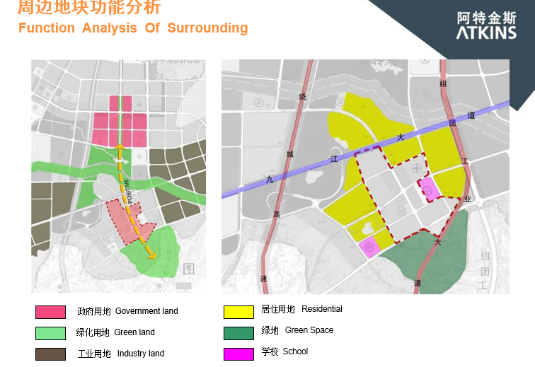 [重庆]阿特金斯双福综合项目住宅小区地块总体规划设计方案文本-周边地块功能分析