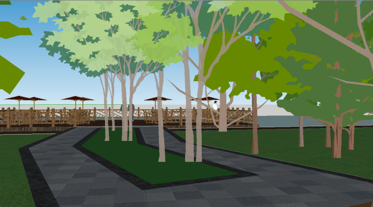 河滨公园景观设计（SU模型）-场景三