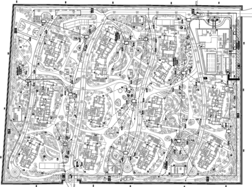 苏州住宅项目景观电气施工图-弱电总平面图