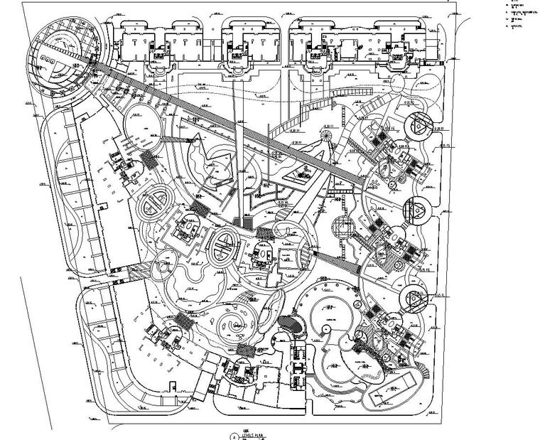 [广东]東城金月灣花園居住区景观设计全套施工图（包含cad+107）-定位平面图