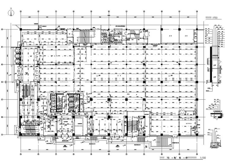 [北京]6栋商业建筑给排水中水虹吸雨水污水消防系统设计（顶设）-地上一层给排水消防平面图.jpg