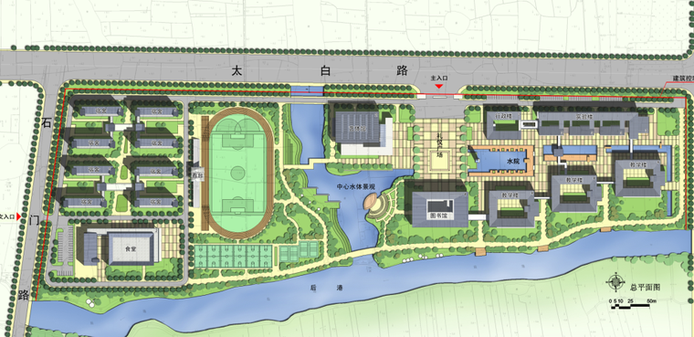 现代风格建筑设计方案文本-总平面图