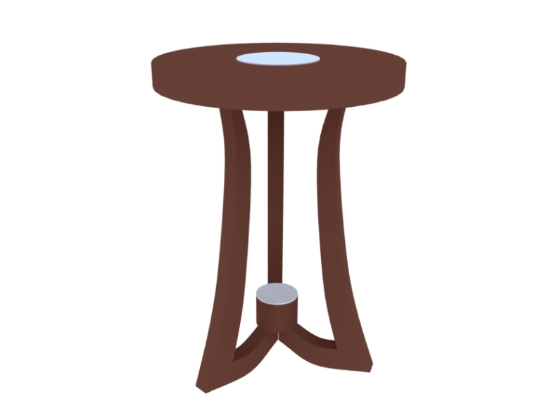 明式黄花梨镶理石小圈椅资料下载-小圆椅子3D模型下载