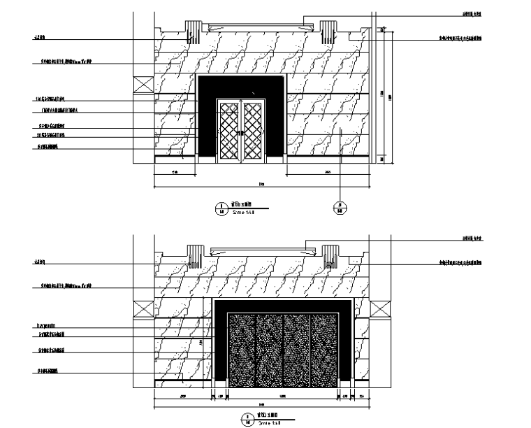 金沙明珠宴会酒店设计施工图（附效果图）-前厅立面图