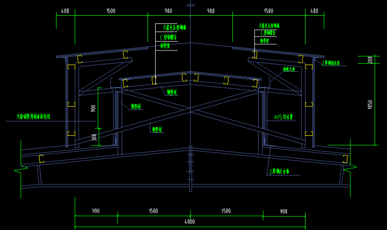 2x20m跨钢结构厂房资料下载-宁德鹏康电机有限公司钢结构厂房CAD