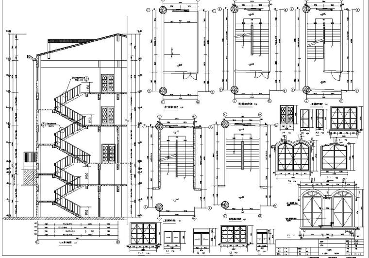 欧式风格别墅建筑方案设计（包含效果图）-楼梯详图