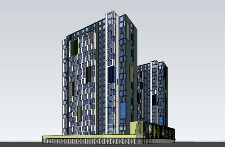 山体城市建筑模型su资料下载-城市酒店建筑SU模型合辑（4）