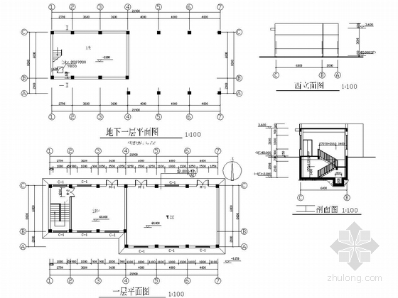 单层框架结构泵房及配电室结构施工图（含建筑图）-平面图
