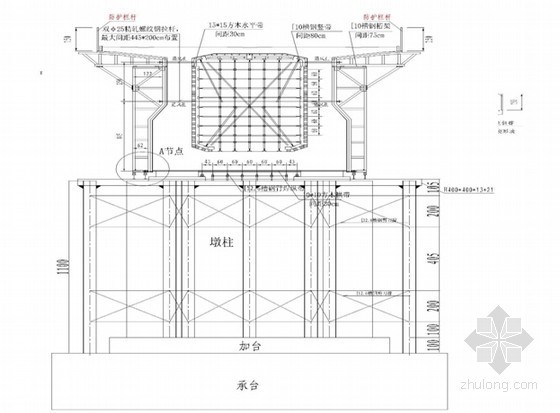 [广东]铁路站前工程总体实施性施工组织设计221页（路桥涵 轨道站场）-支架设计图 