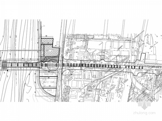 [湖北]主跨1700米双层公路悬索桥长江大桥工程主桥及引桥工程设计图纸2353张-悬索桥岸施工场地布置图