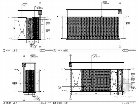 [郑州]朴实原木风格拉面馆室内CAD施工图（含实景效果图）立面图