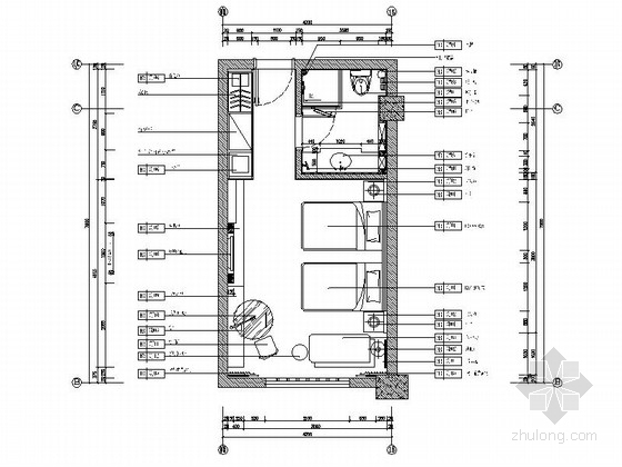 CAD酒店标间资料下载-[杭州]高档连锁酒店新古典标间装修图（含效果）