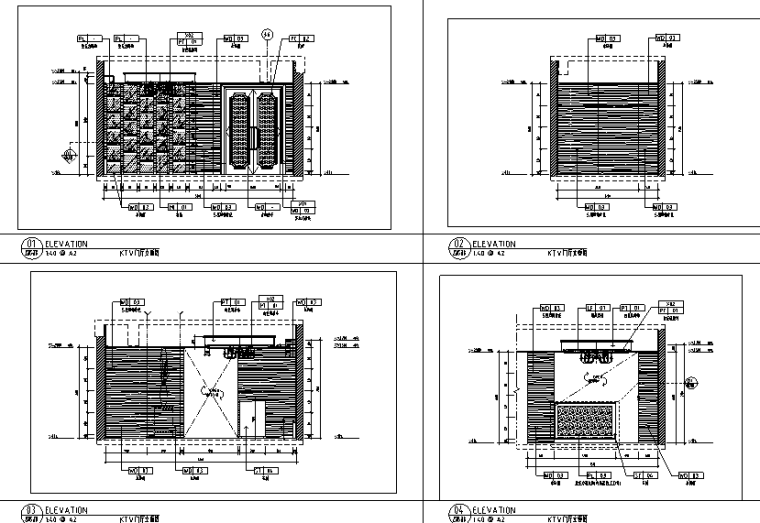 [浙江]九龙国际大饭店会所空间设计施工图（附效果图）-门厅立面图