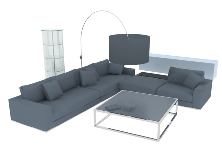 ktv欧式茶几3d模型资料下载-现代沙发茶几3D模型下载