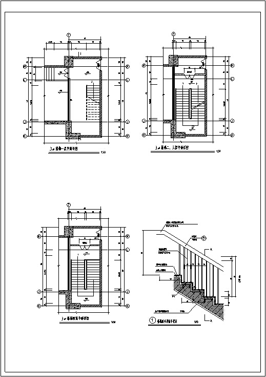 现代高层酒店综合建筑设计施工图CAD-现代高层酒店建筑楼梯大样图2