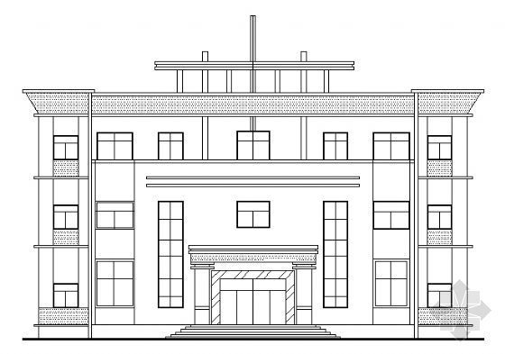 法庭建筑设计资料下载-某法庭三层建筑方案图