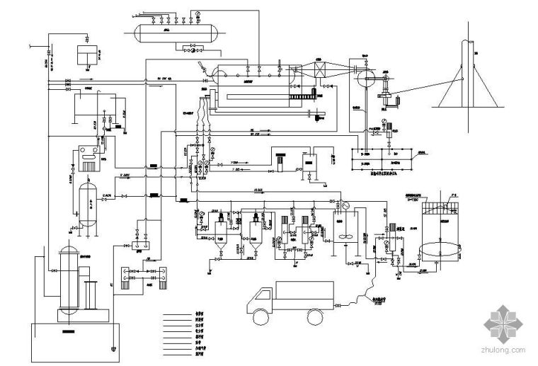 可逆配煤带式输送机资料下载-水煤浆锅炉配管路系统图