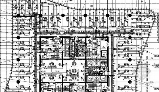[河南]超高层商业综合体采暖通风及防排烟系统设计施工图（知名甲级设计院）-1#楼空调及通风风管系统布置图 