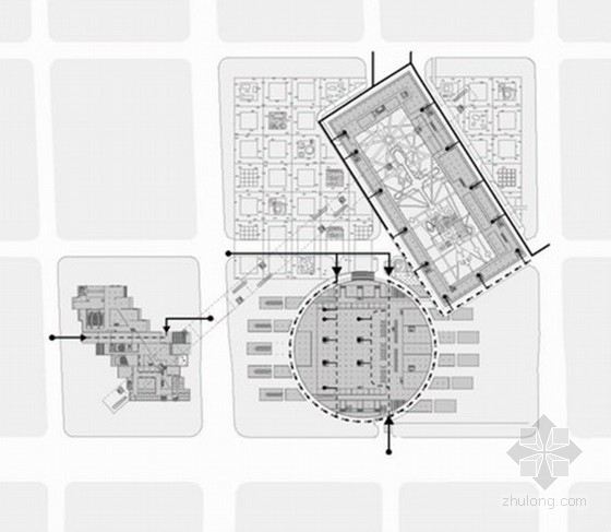 [江苏]现代风格商业区规划及单体方案文本-商业区总平面图 