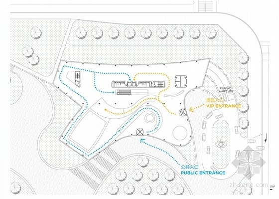 [郑州]大型展览馆建筑设计方案文本-展览馆总平面图 