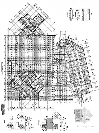 [福建]九万平米地块给排水消防施工图和变电所气体灭火设计-地下一层自喷平面图(一) 