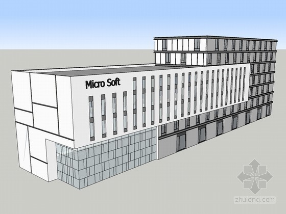 丹麦微软总部su资料下载-微软办公建筑SketchUp模型下载