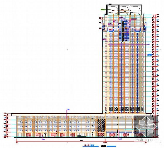 [安徽]综合客运站建筑及安装工程量清单计价实例(含全套图纸)-立面图