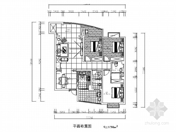 三居室室内现代风格资料下载-[湖南]精品现代风格三居室室内装修施工图