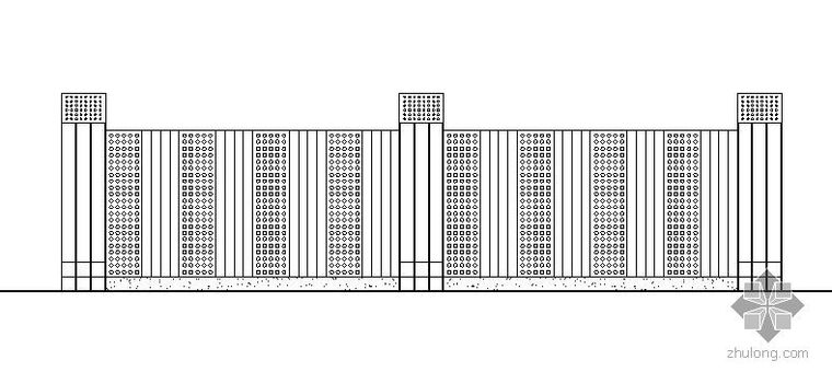 通透式钢柱围墙栏杆施工资料下载-宽翼缘H形钢围墙施工大样图