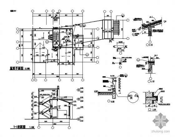 西班牙风格别墅建筑施工图- 