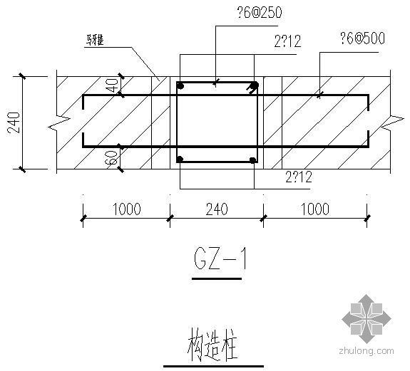 浇筑构造柱图片资料下载-某构造柱节点构造详图