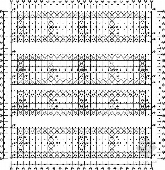 角钢桁架屋面施工图资料下载-多连跨钢桁架屋盖结构施工图