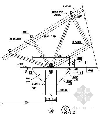 某经典圆管拱形桁架钢构棚结构施工图（甲级院）- 