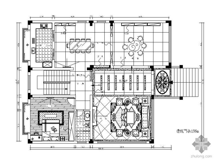 中式三层别墅施工图资料下载-三层豪宅别墅施工图