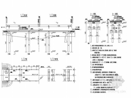 20m盖梁资料下载-3×20m正交预应力空心板桥施工图全套（含预算）