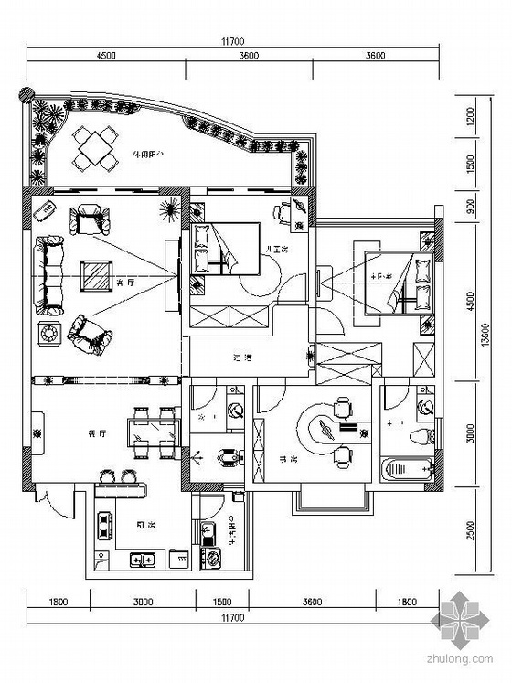 三室两厅室内软装设计方案资料下载-[重庆]三室两厅设计方案