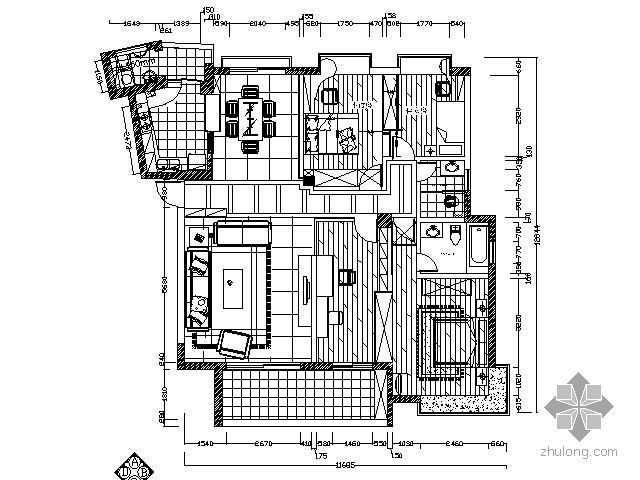 四室平面方案资料下载-四室两厅装修方案图