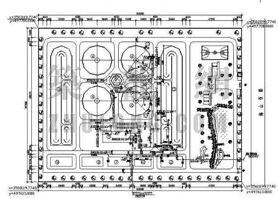 污水厂区布置图cad资料下载-某污水处理厂总体布置图