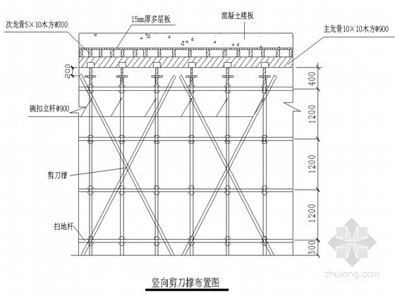 碗扣式脚手架施工技术交底资料下载-[北京]办公楼高大模板施工方案（700mm×2300mm、9m高、碗扣支架）