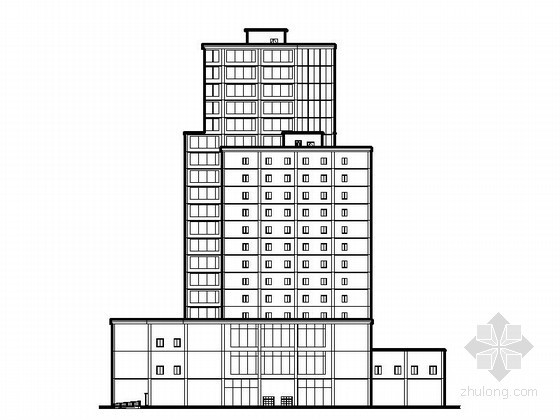 建筑手绘两点透视图资料下载-[北京]某二十层办公楼建筑方案图（含透视图）