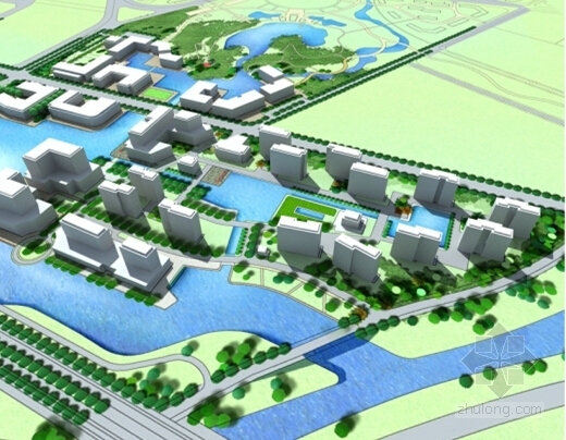 [江苏]滨湖科技城配套区规划及中央景观带概念设计-透视图