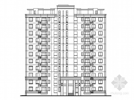 建筑工程建筑总图资料下载-[安徽]某现代住宅小区住宅楼群18号楼建筑方案图