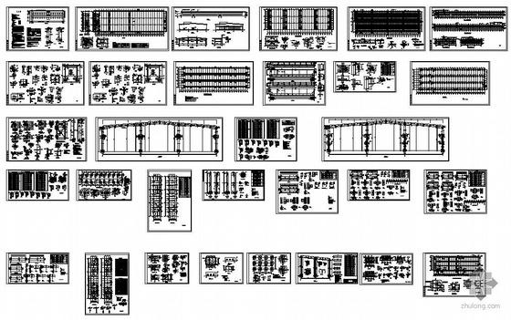带辅助用房厂房结构施工图资料下载-某带辅助用房钢结构厂房图纸