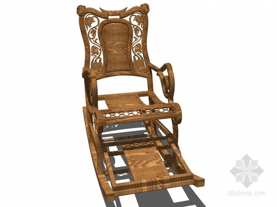 现代摇椅草图模型资料下载-中式摇椅SketchUp模型下载