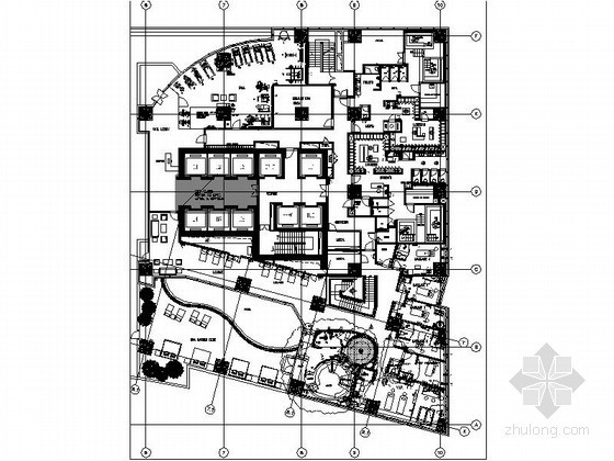 建筑图手绘标准资料下载-[广州]某国际酒店休闲俱乐部室内装修图（含手绘）