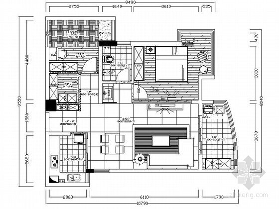 85平米两居室装修图纸资料下载-某时尚现代两居室装修图