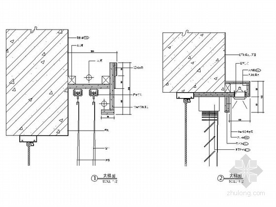 电动窗帘安装CAD资料下载-窗帘盒CAD图块下载
