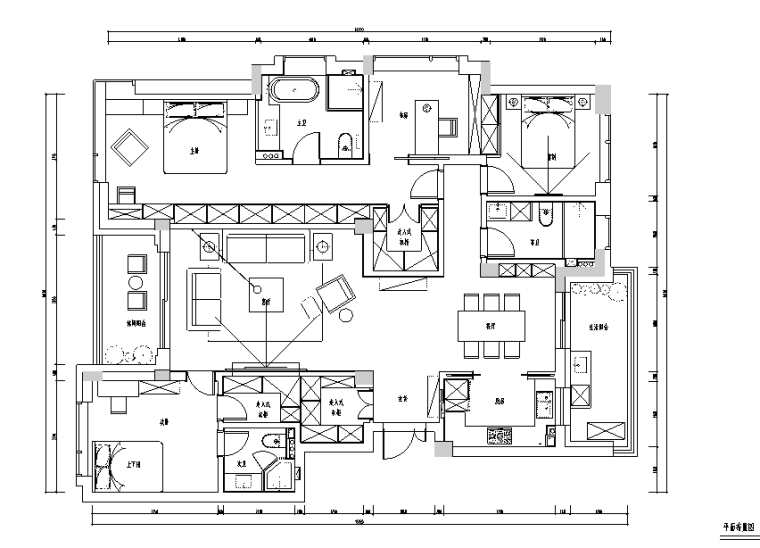 室内客卧简约设计效果图资料下载-凯旋门现代木质简约风豪宅设计施工图（附效果图）