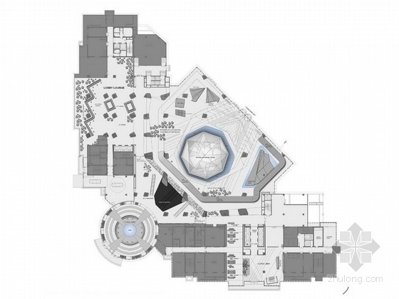 成都白金五星级酒店资料下载-[三亚]豪华白金七星级酒店大堂设计方案图